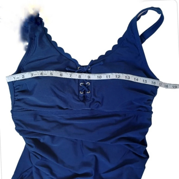 Kona Sol Navy One Piece Beach Summer Swim - Picture 7 of 8